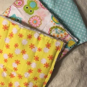 Set of three baby girl burp cloths